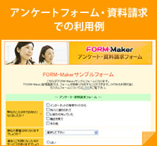 アンケートフォーム・資料請求での利用例